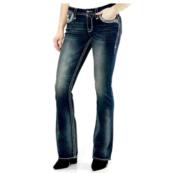 NWT Rock Revival Glade Bling Easy Bootcut Jeans - Picture 13 of 14